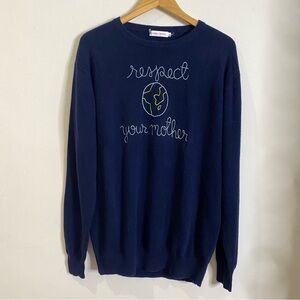 Lingua Franca Respect Your Mother embroidered cashmere Sweater Large